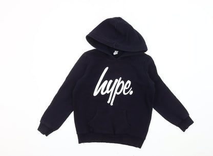 Hype Boys Black Pullover Hoodie, 11-12 Years, Stylish Casual