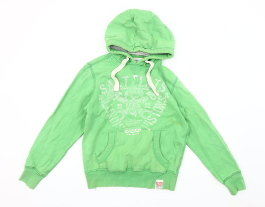 Mens UK Size S NEXT Green Pullover Hoodie