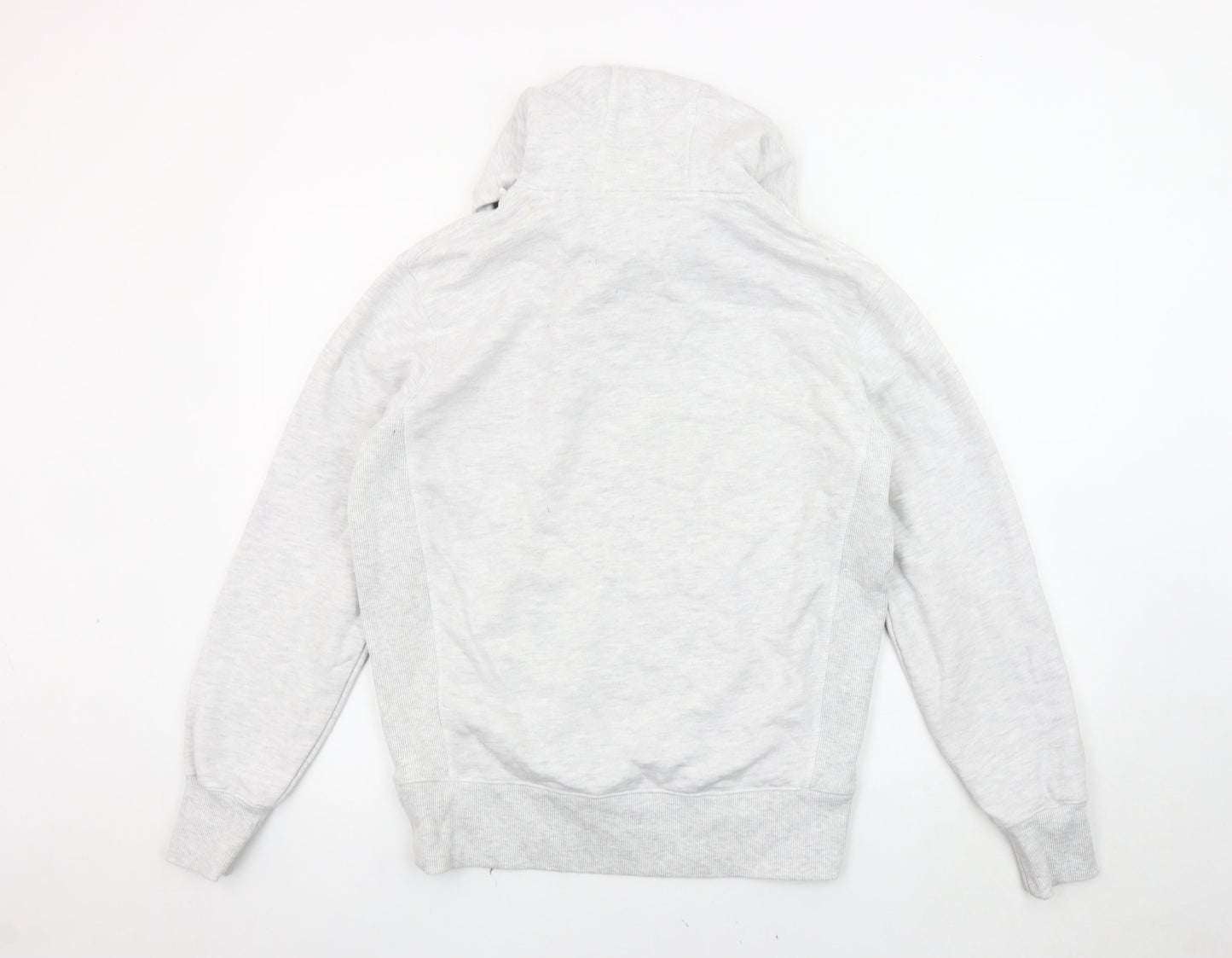 Superdry Men's Grey Pullover Hoodie - Small, Logo Accents