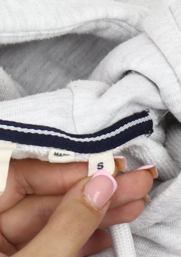 Superdry Men's Grey Pullover Hoodie - Small, Logo Accents