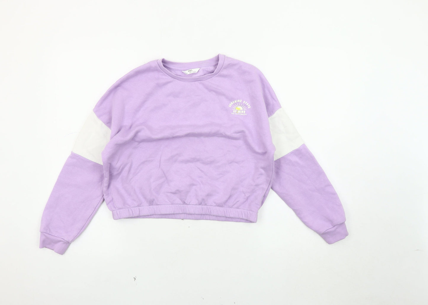 Marks and Spencer Girls Purple Pullover Sweatshirt, 11-12 Years