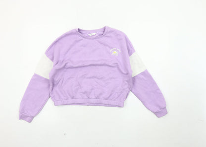 Marks and Spencer Girls Purple Pullover Sweatshirt, 11-12 Years