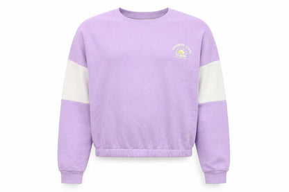 Front view of Marks & Spencer girls’ purple pullover sweatshirt, 11-12 years