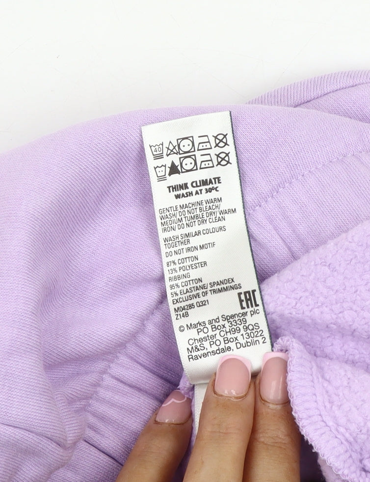 Marks and Spencer Girls Purple Pullover Sweatshirt, 11-12 Years