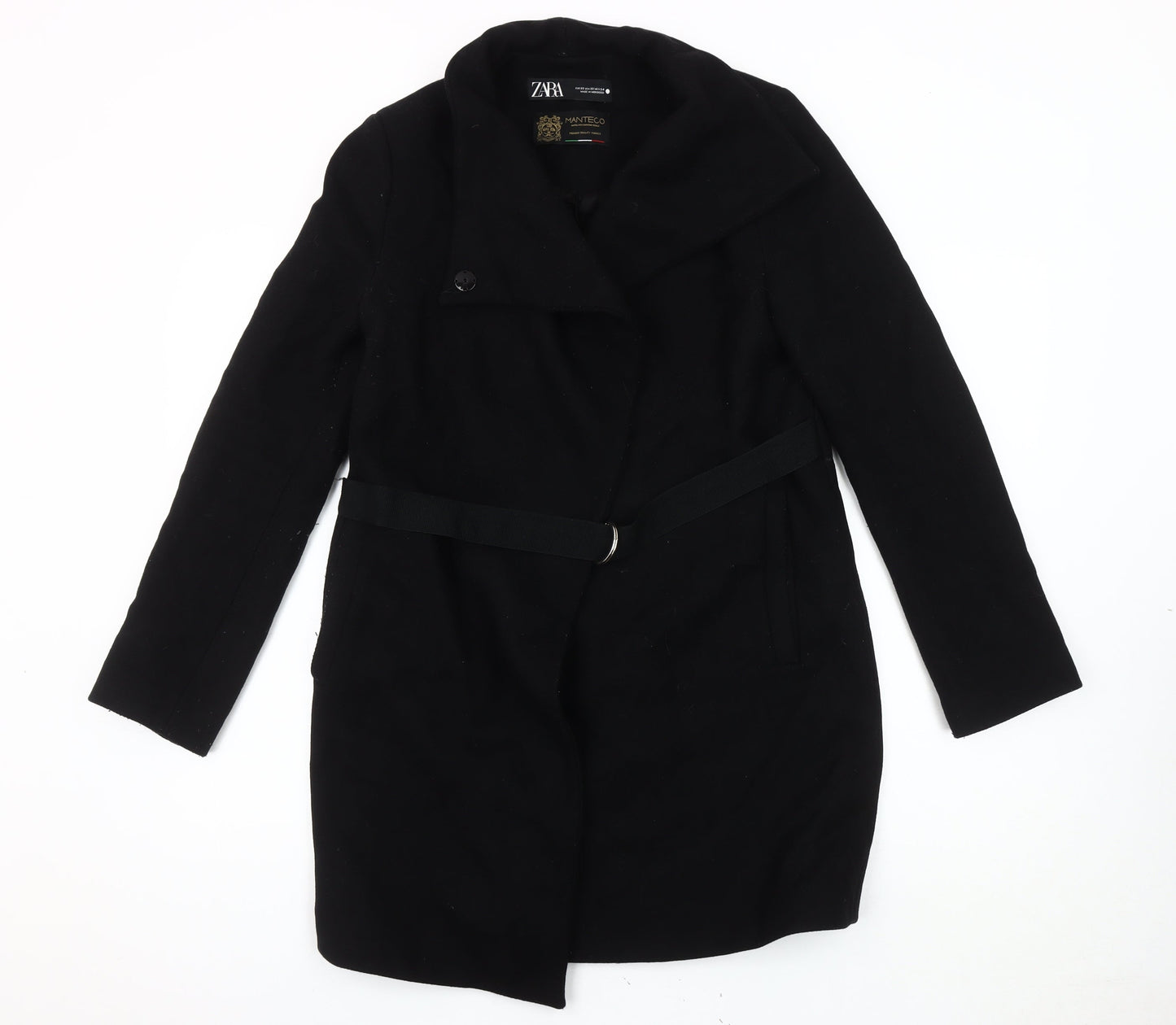 Womens UK Size XS Zara Black Overcoat