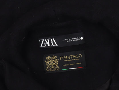 Womens UK Size XS Zara Black Overcoat