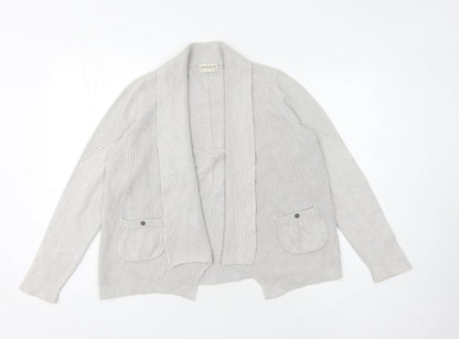 Marks and Spencer Women's Grey Knit Open Front Cardigan, Size 12