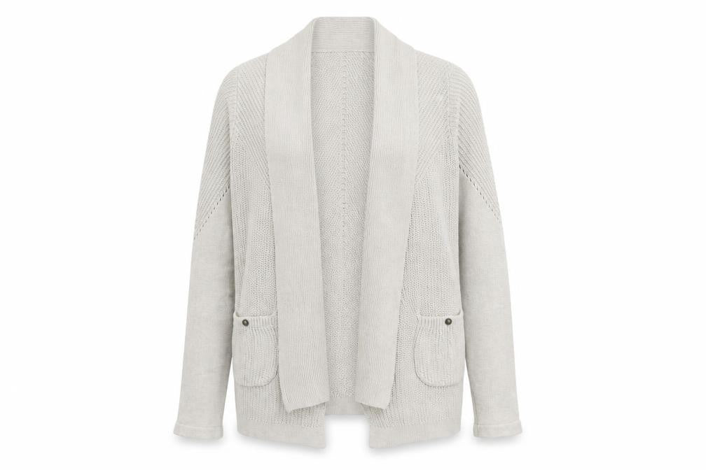 Marks and Spencer Women's Grey Knit Open Front Cardigan, Size 12