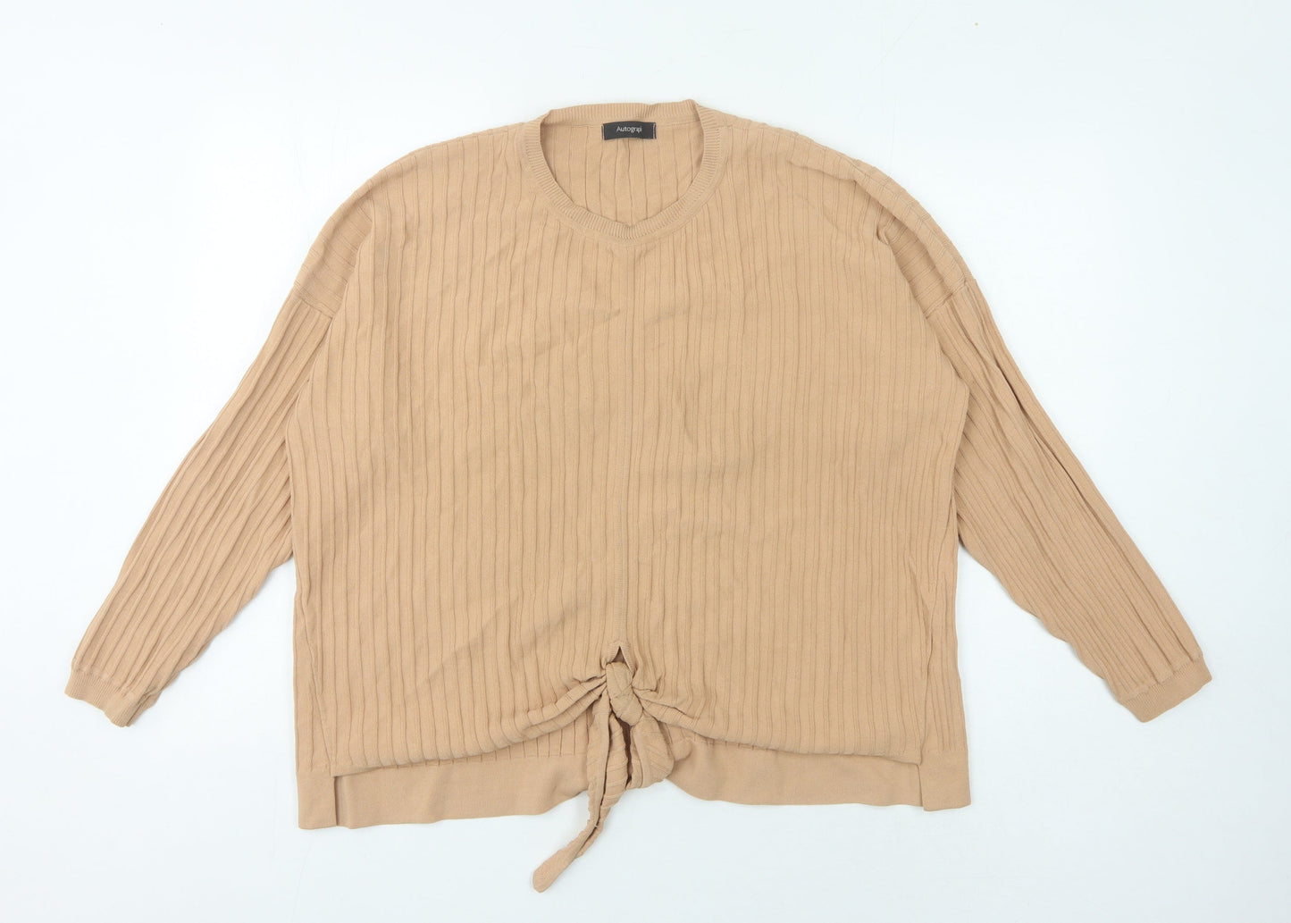 Womens UK Size 16 Marks and Spencer Beige Pullover Jumper
