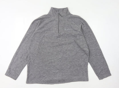 Unisex Adults UK Size L Mountain Warehouse Grey 1/4 Zip Sweatshirt