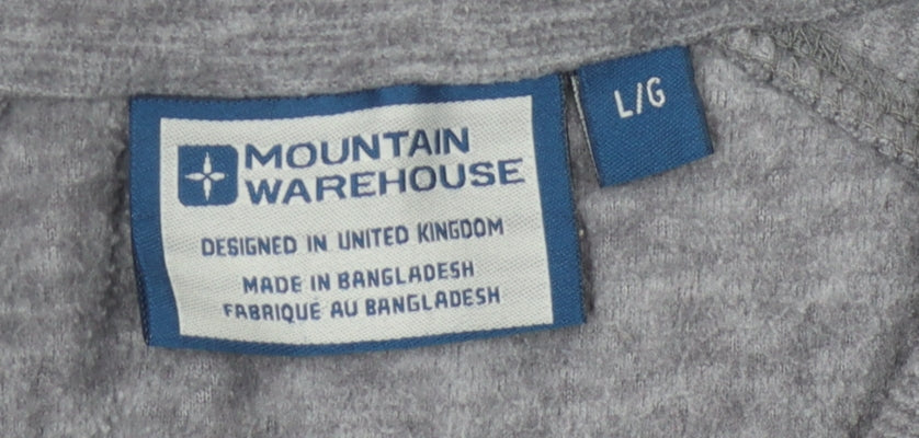 Unisex Adults UK Size L Mountain Warehouse Grey 1/4 Zip Sweatshirt
