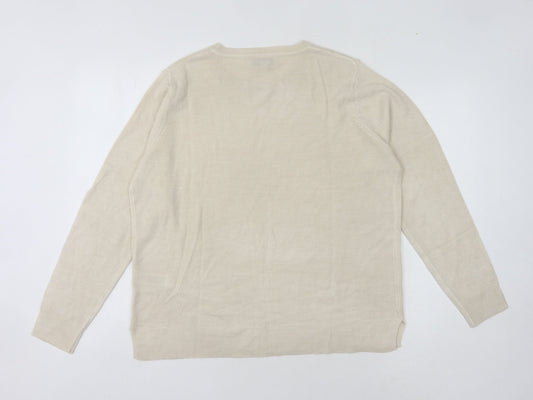 Womens UK Size 14 Marks and Spencer Beige Pullover Jumper