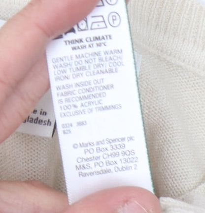 Womens UK Size 14 Marks and Spencer Beige Pullover Jumper