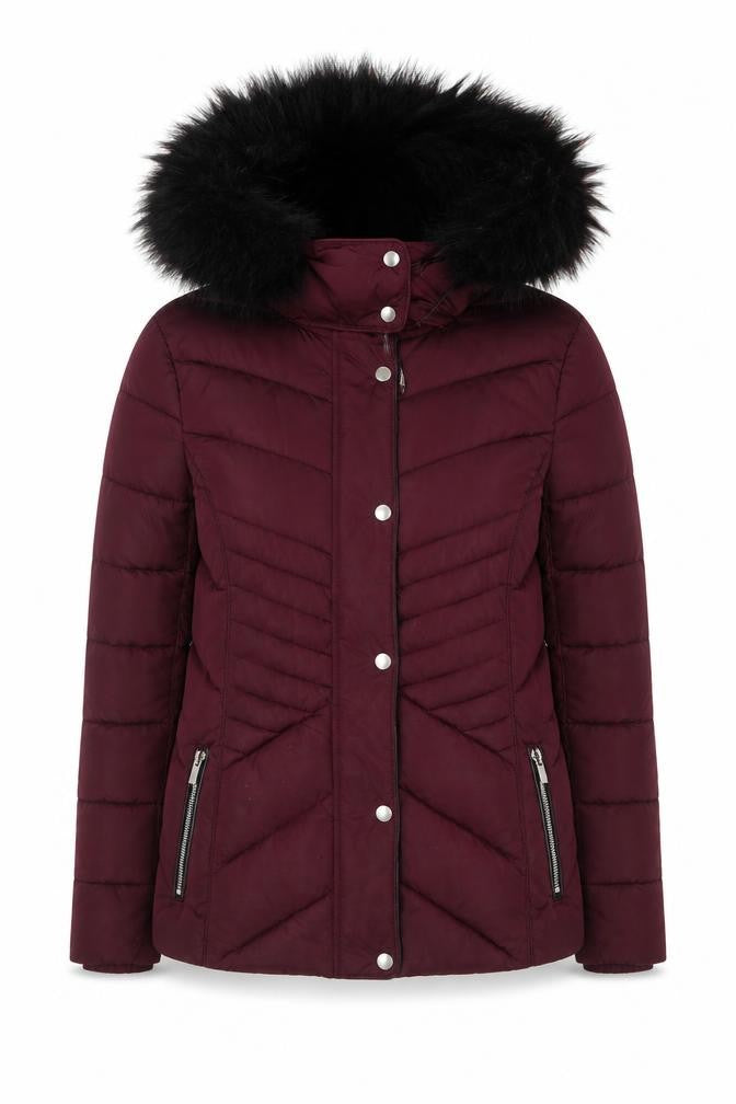 New Look Women's Red Hooded Jacket Size 8