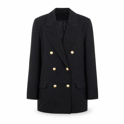 Robe Women's Black Double-Breasted Blazer, Size 12