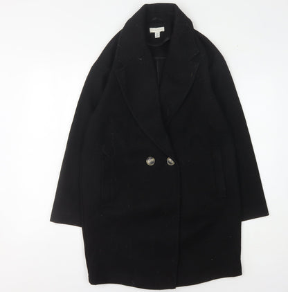 Womens UK Size 8 Topshop Black Overcoat
