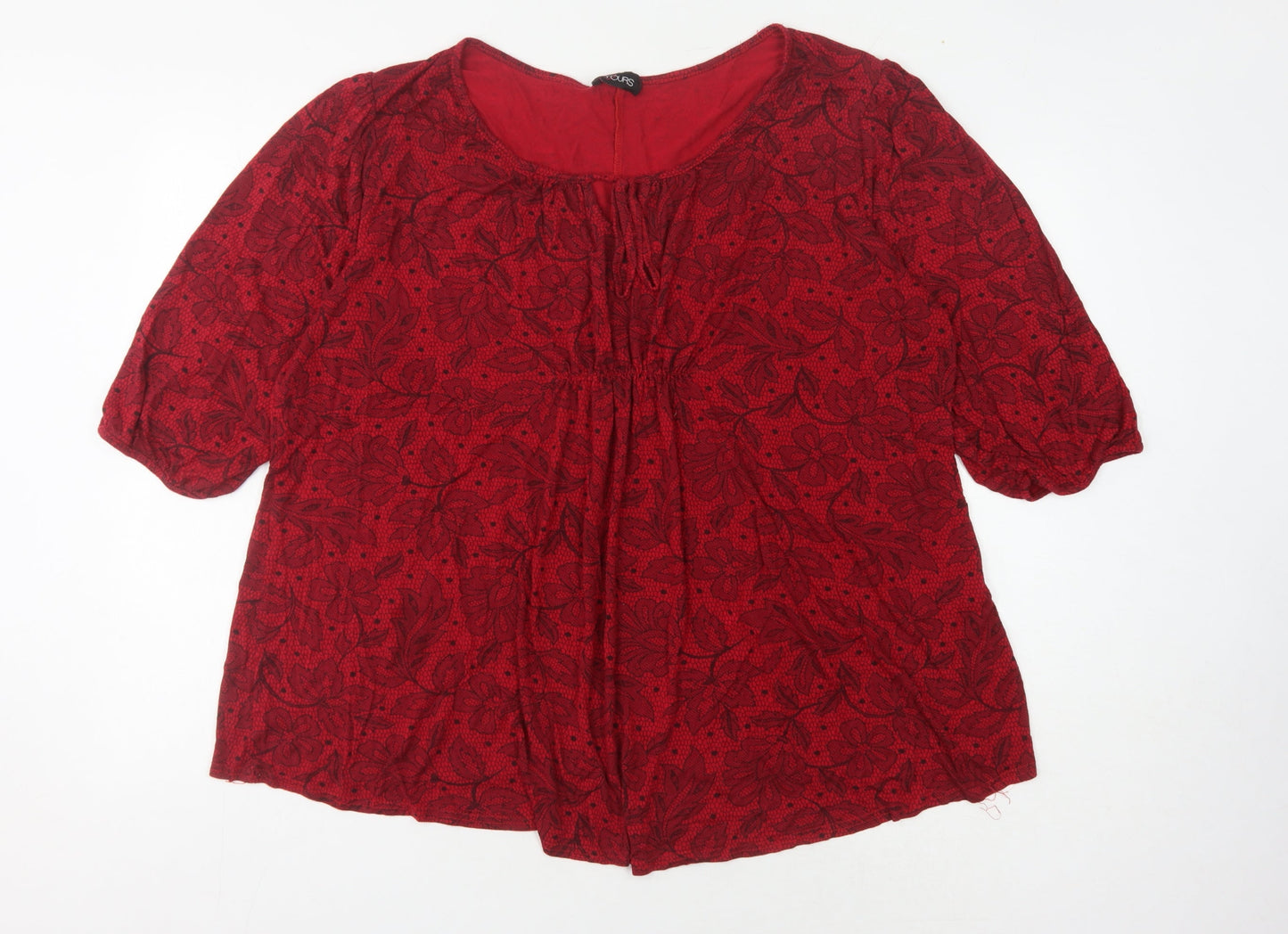 Womens UK Size 24 Yours Red  Blouse