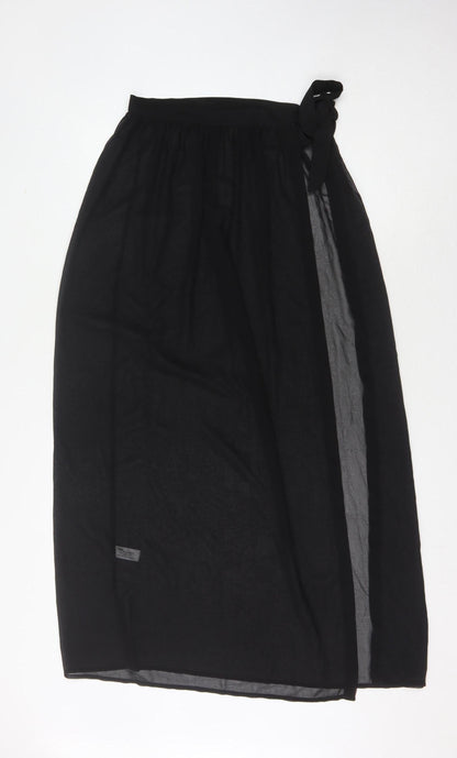 ASOS Women's Black Wrap Midi Skirt - Size 8