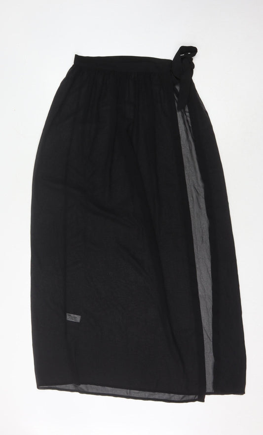 ASOS Women's Black Wrap Midi Skirt - Size 8