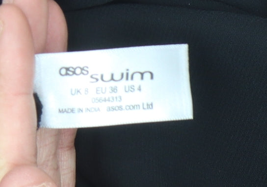 ASOS Women's Black Wrap Midi Skirt - Size 8