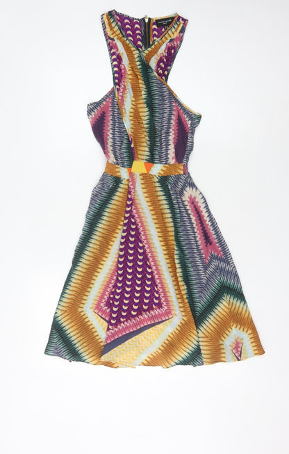Warehouse Women Multicoloured Silk Sleeveless Dress