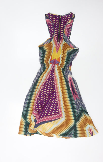 Warehouse Women Multicoloured Silk Sleeveless Dress
