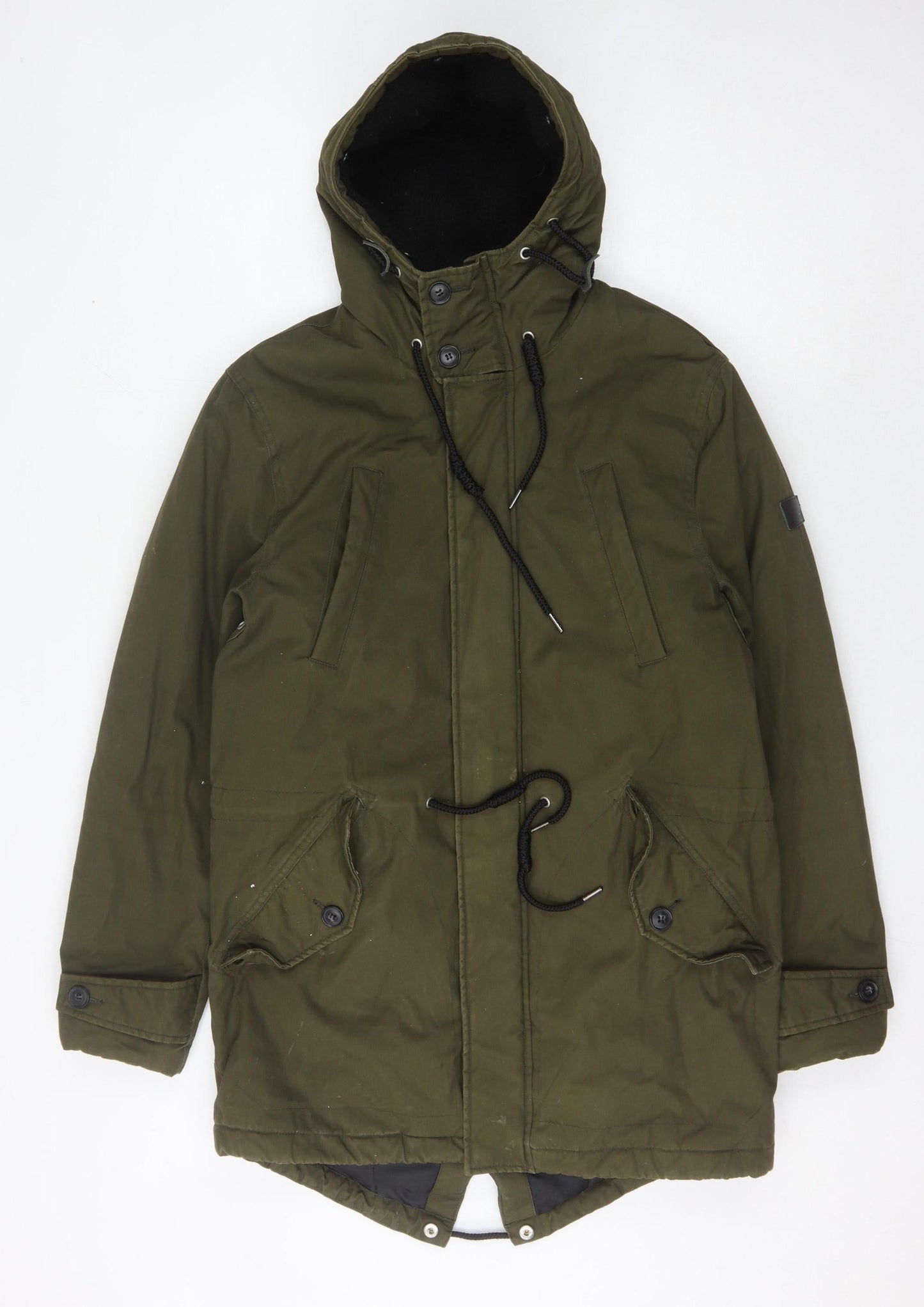 Mens UK Size S Burton Menswear Green Parka Coat