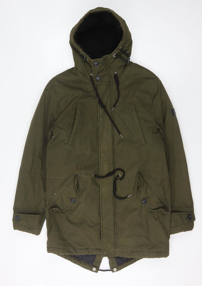 Mens UK Size S Burton Menswear Green Parka Coat