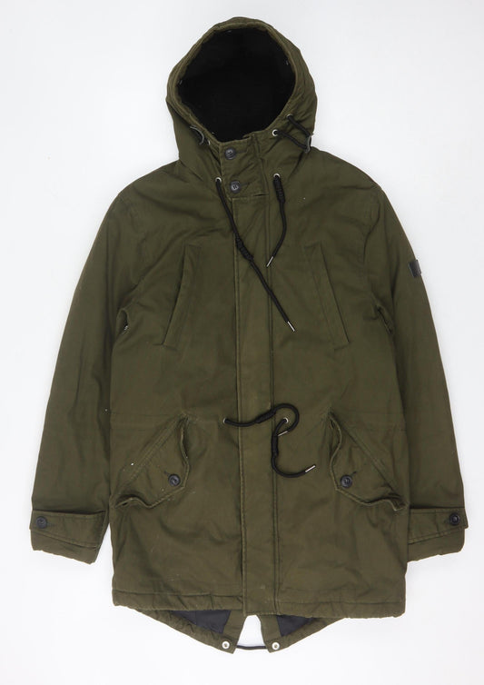 Mens UK Size S Burton Menswear Green Parka Coat