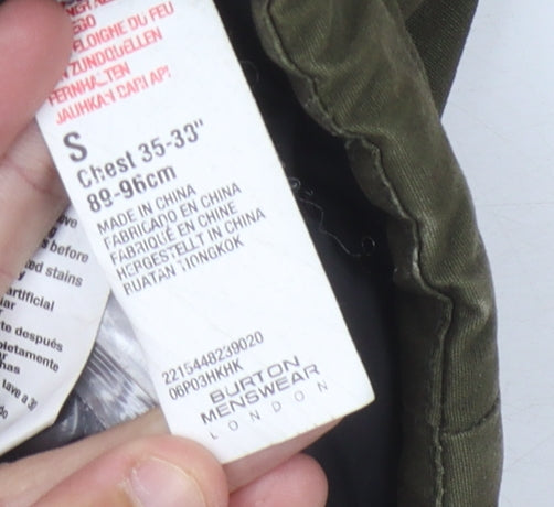 Mens UK Size S Burton Menswear Green Parka Coat