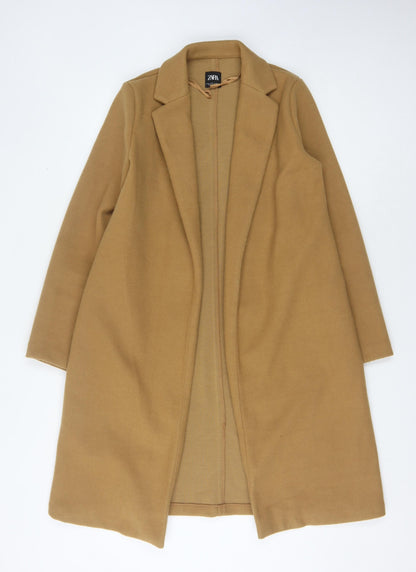 Womens UK Size M Zara Beige Overcoat