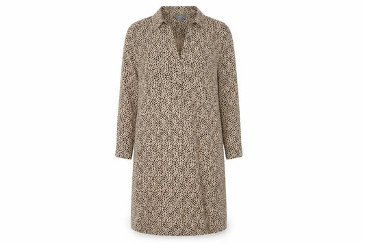 Front view of Principles Women's Animal Print Collared Dress