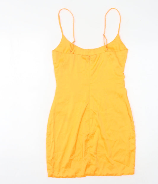 Oh Polly Women’s Orange Slip Dress Size 8 Scoop Neck