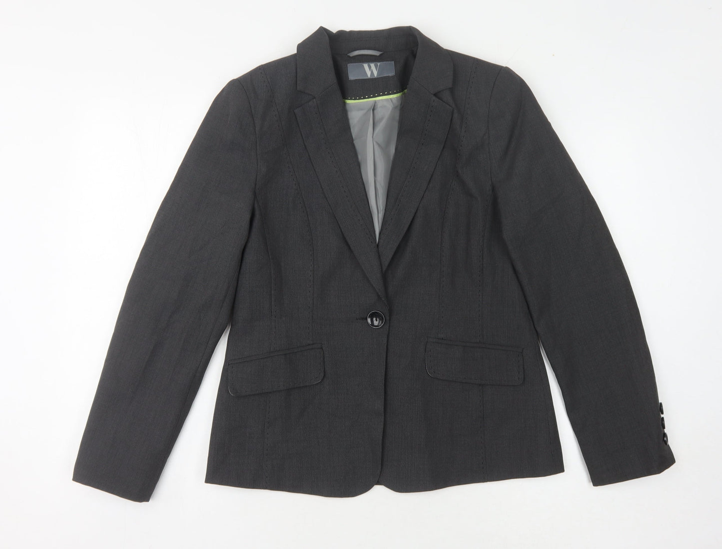 BHS Women's Grey Blazer Size 12 Notch Lapel