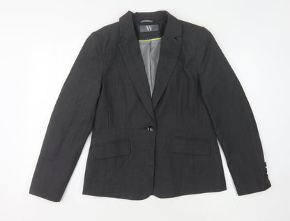 BHS Women's Grey Blazer Size 12 Notch Lapel