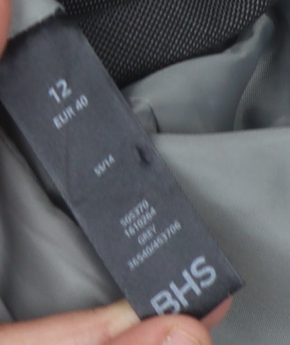 BHS Women's Grey Blazer Size 12 Notch Lapel