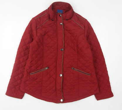 Womens UK Size 16 Cotton Traders Red Quilted Coat