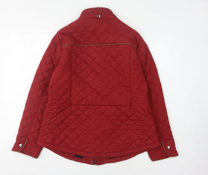 Womens UK Size 16 Cotton Traders Red Quilted Coat