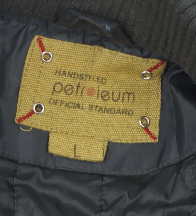 Mens UK Size L Petroleum Grey Bomber Jacket