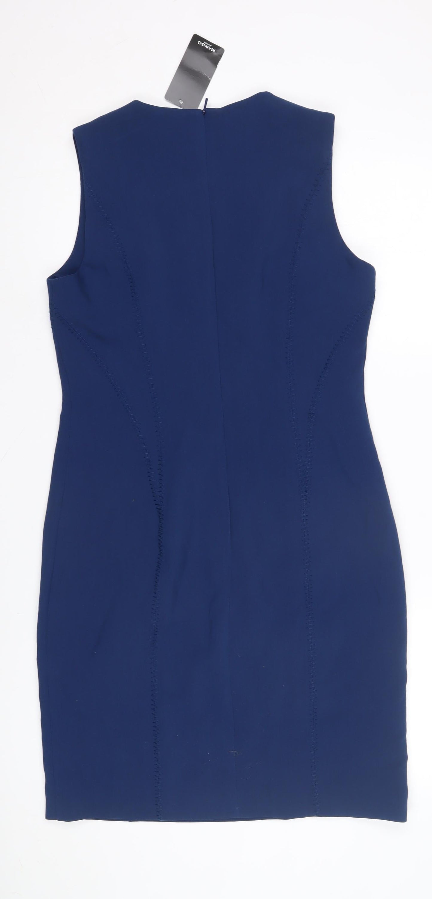 Mango Women's Blue Sleeveless Dress, Size 12, New