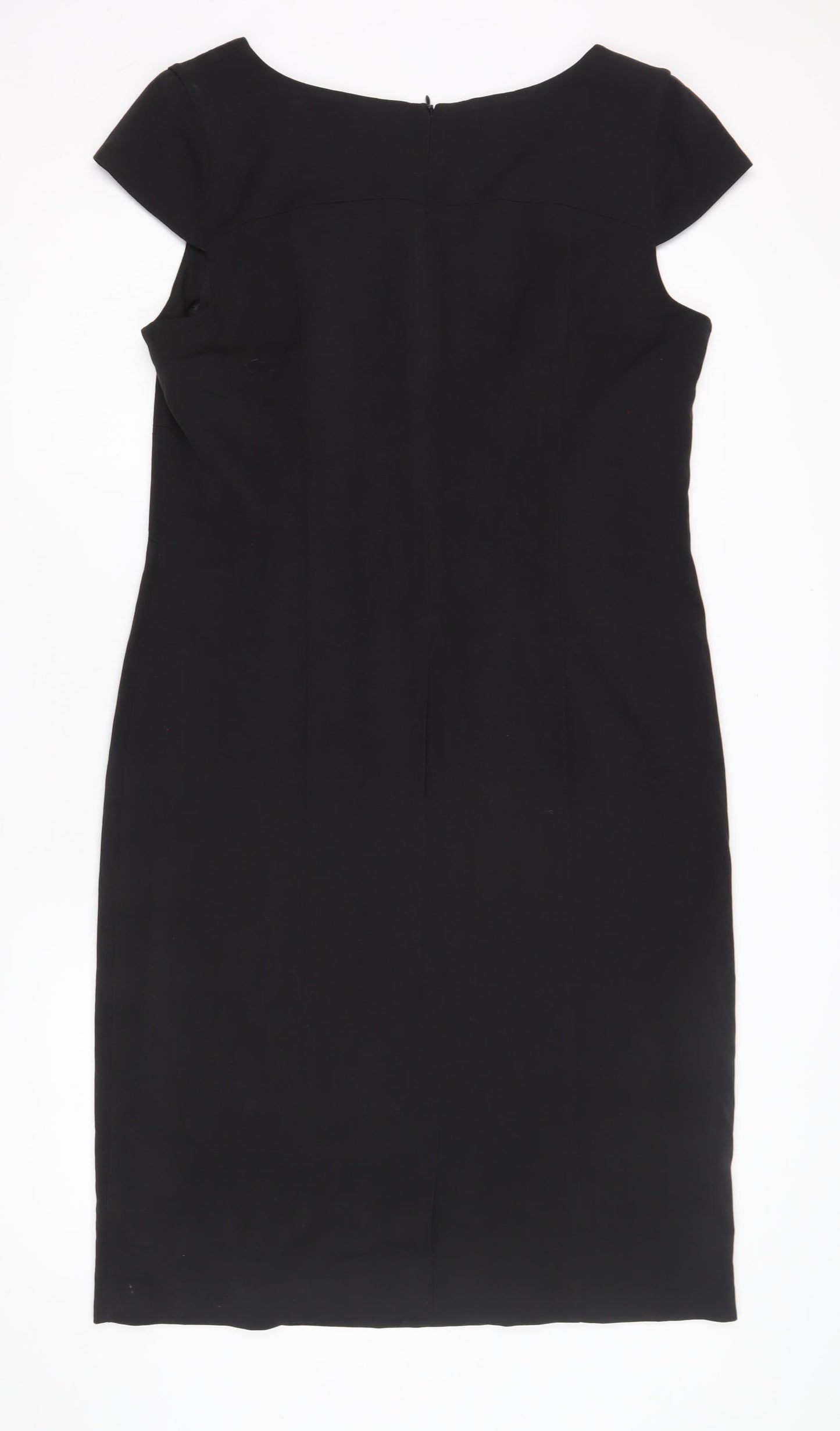 BHS Women's Black Sheath Dress Size 16 Elegant Classic