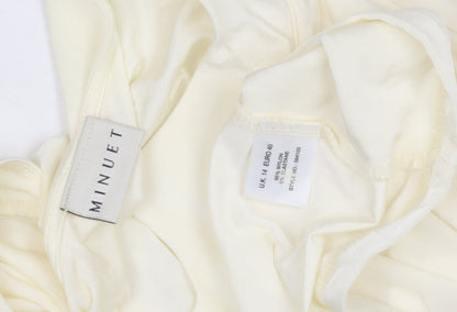 Minuet Women Ivory Top Size 14 3/4 Sleeve Round Neck