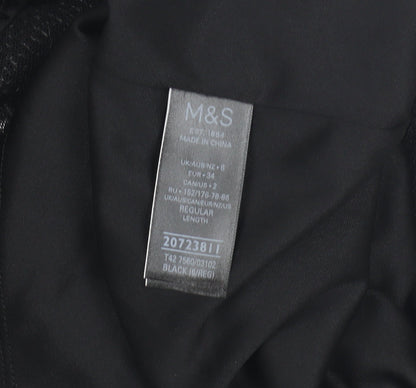 Marks and Spencer Black Sequin Long Sleeve Dress - Size 6