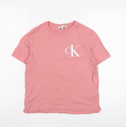 Calvin Klein Women's Pink Basic T-Shirt, XS
