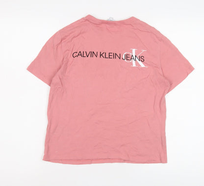 Calvin Klein Women's Pink Basic T-Shirt, XS