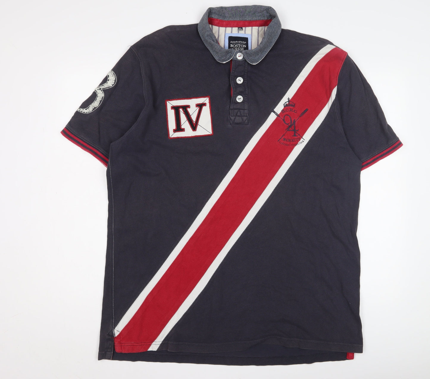 Boston Crew Men's Black XL Polo Shirt