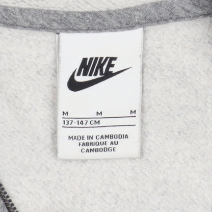 Nike Boys' Grey Full Zip Hoodie M - Casual Comfort Essential