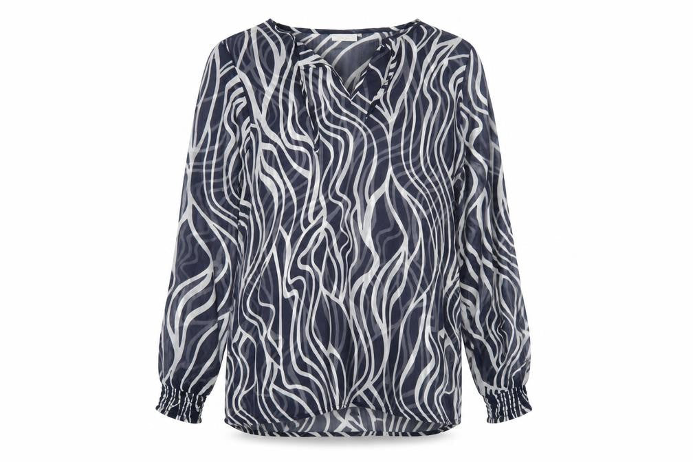 Womens UK Size S ICHI Blue Tunic Blouse