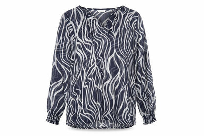 Womens UK Size S ICHI Blue Tunic Blouse