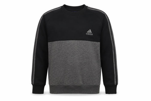 Front view of Adidas boys’' black colourblock pullover sweatshirt -, size 4